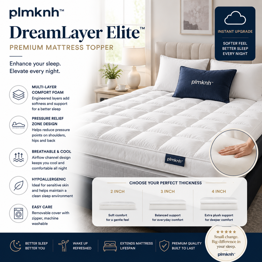 plmknh™ DreamLayer Elite™ Mattress Topper