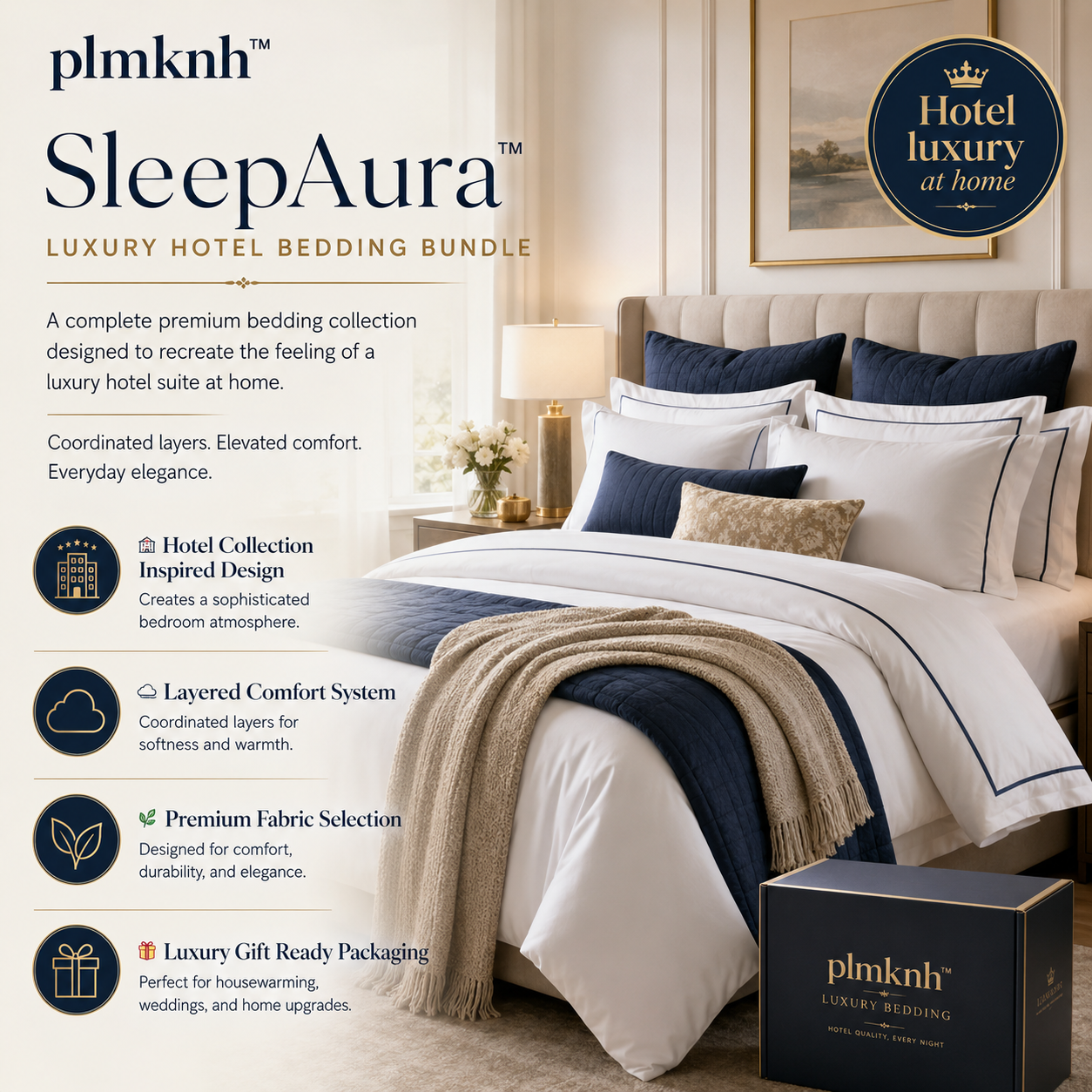 plmknh™ SleepAura Luxury Hotel Bedding Bundle