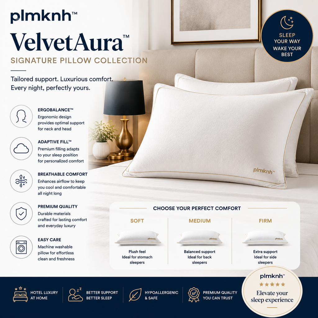 plmknh™ VelvetAura Signature Pillow Collection
